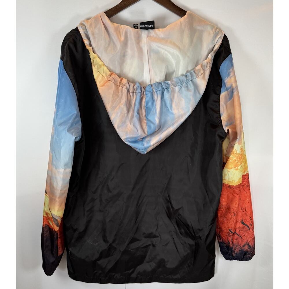 Polaroid Unisex M Hooded Windbreaker Jacket Zip Lightweight Retro Colorful READ - Picture 12 of 14